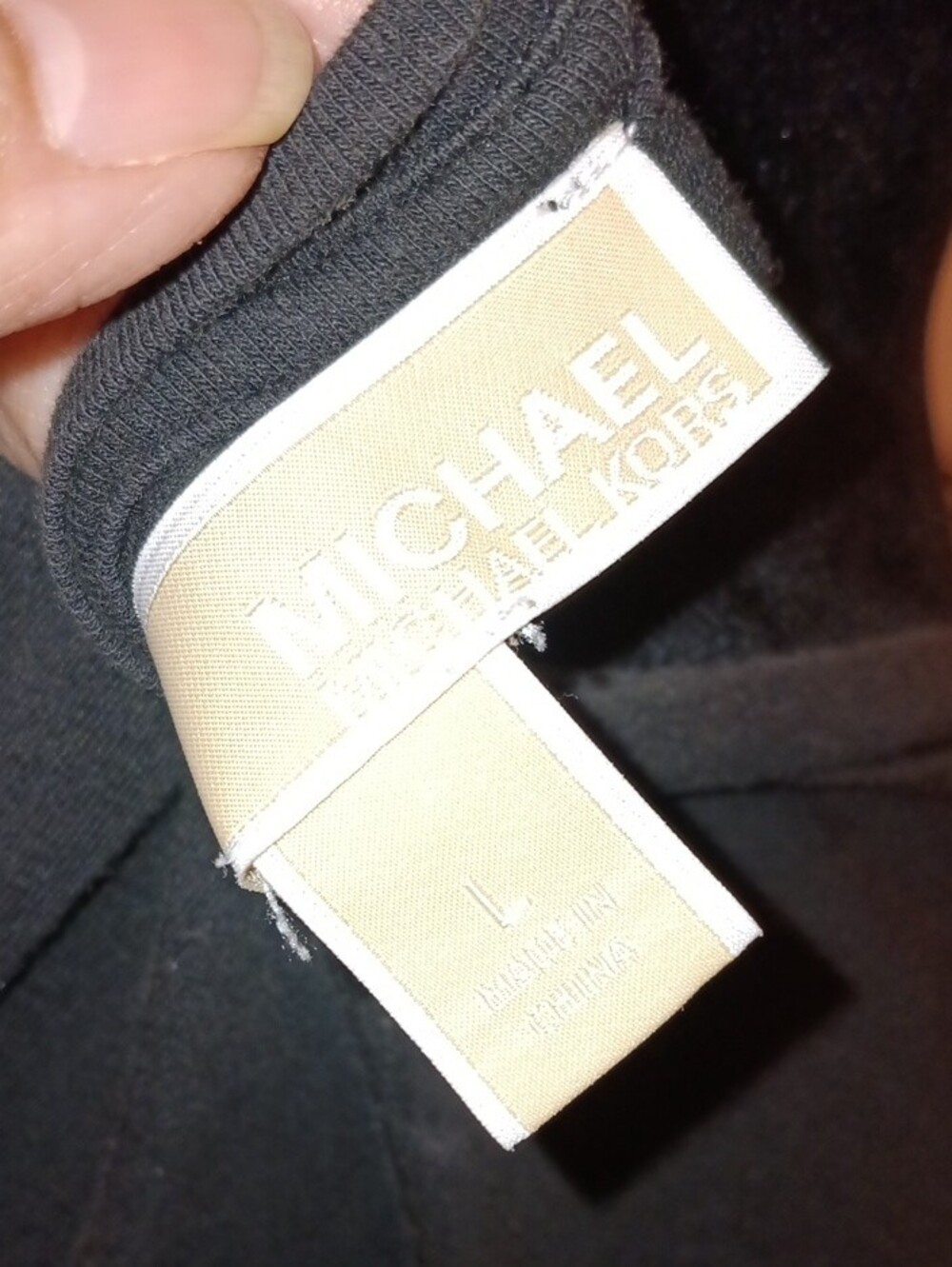 Michael Kors Black Tee with Gold Studded MK Emblem - Picture 9 of 10